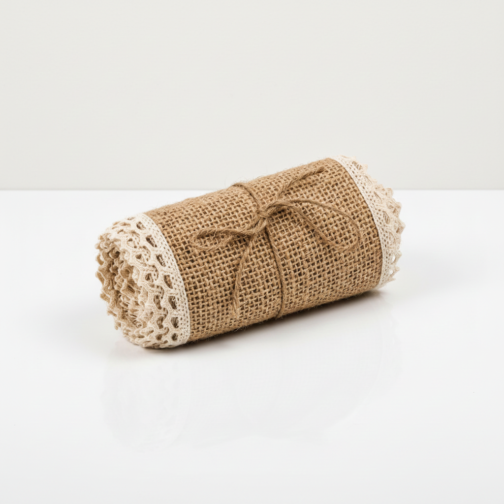 Dekorační juta 200 × 10 cm – natural – rustikální dekorace a aranžmá